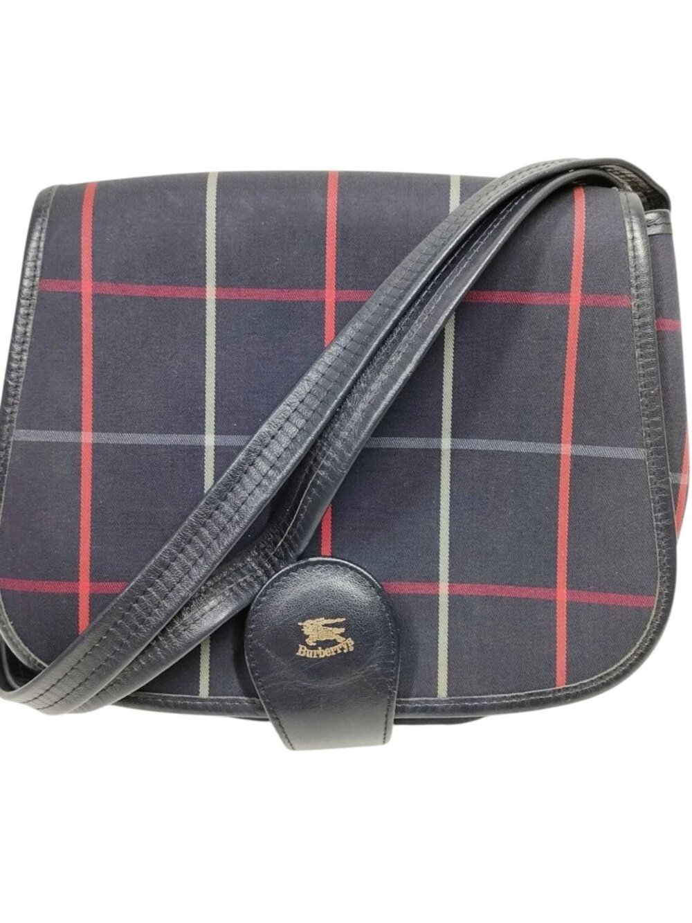 (L3) Burberry Crossbody Bag Navy Blue Canvas